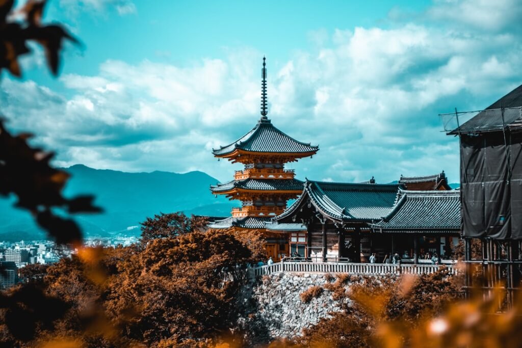 Japan autumn temple landscape